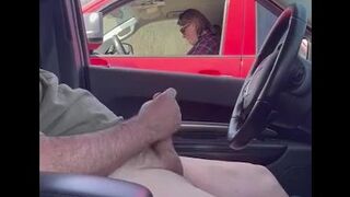 Got caught masturbating in the parking lot and she enjoyed watching me cum