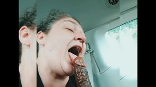 Face Fucking A BBC Slut In The Car