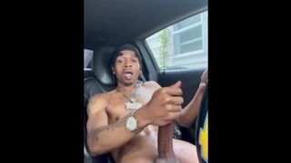 Huge BBC Man Busting A Nut In The Car