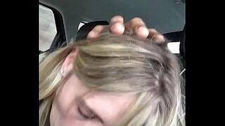 Tattooed Blonde Whore Sucks In Vehicle