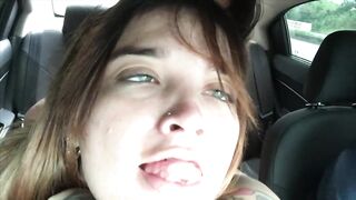 Sneaky Lesbian Rides Dildo In The Back Of Uber