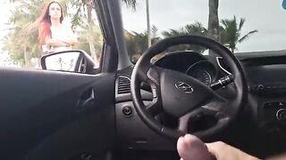 Red Head Beach Girl Caught Me Jerking Off In The Vehicle