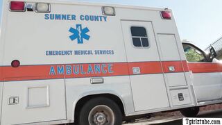 Brunette Trans Nurse Fucked In Ambulance