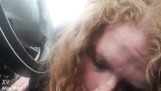 Blonde MILF Caught Sucking Cock In Car