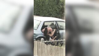 Noisy Neighbor Catches College Couple Fucking In Car