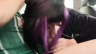 Purple Hair Teen Blowjob