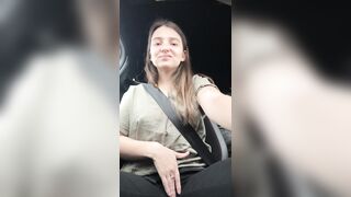 Horny Brunette College Girl Flashes Her Tits In The Uber